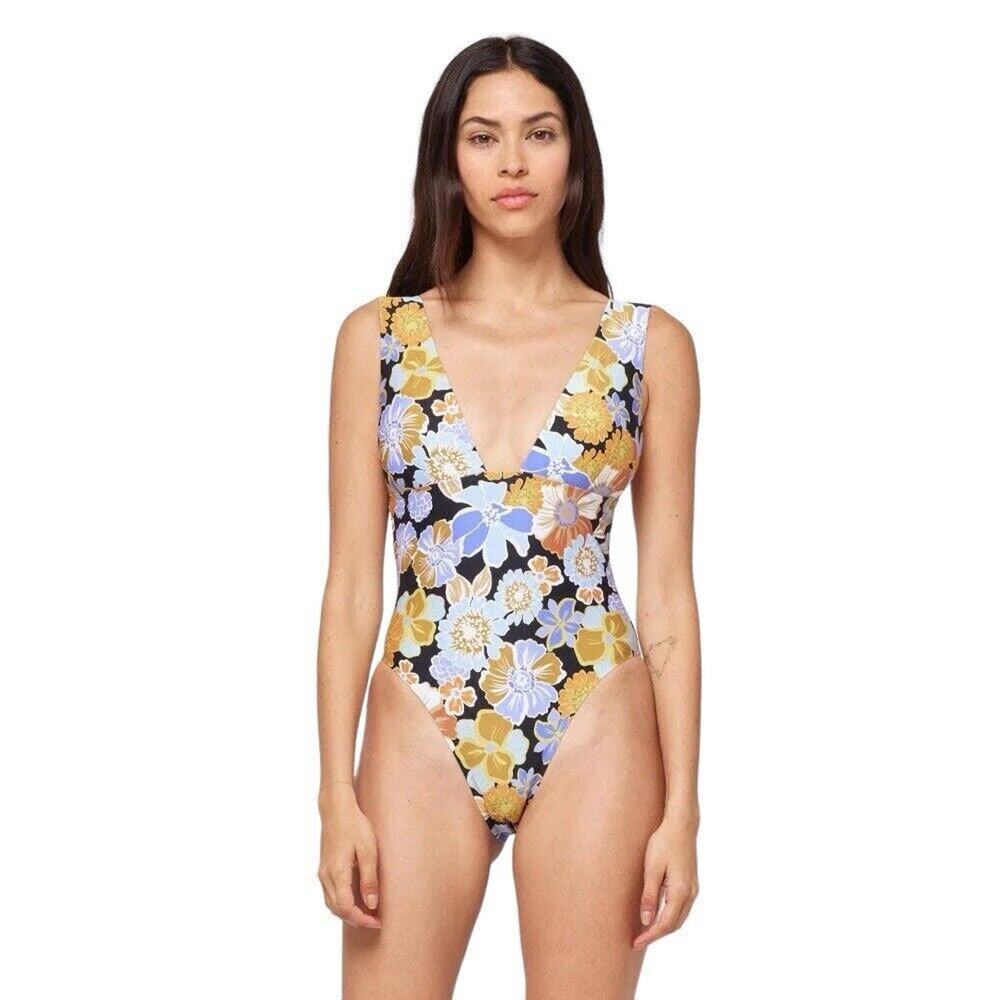 L* SPACE Katniss One-Piece Swimsuit BLACK SIZE S NWT